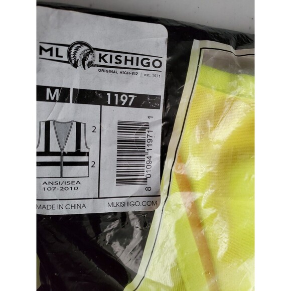 ML Kishigo 1197 5-Pocket High Visibility Safety Vest Size MEDIUM - NEW - Picture 2 of 7